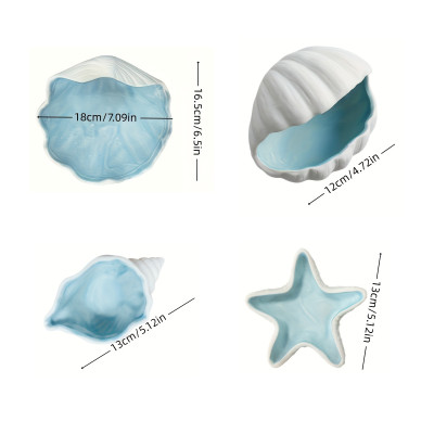 Ocean Ceramic Jewelry Storage Tray Organizer for Rings, Earrings, Bracelets