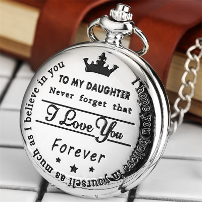 Engraved Pocket Watch for Daughter - Inspirational Message