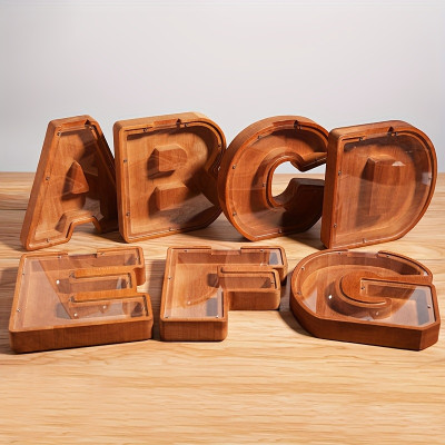 Personalized Wooden Alphabet Letter Coin Banks - A to Z Initials for Nursery or Child's Bedroom Decor