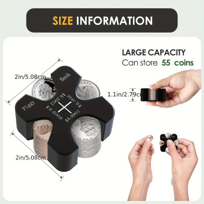 4-Slot Silicone Coin Organizer - Perfect for US Coins, Car, and Shopping