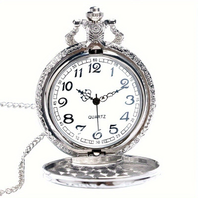 Vintage Train Pocket Watch Steampunk Timepiece