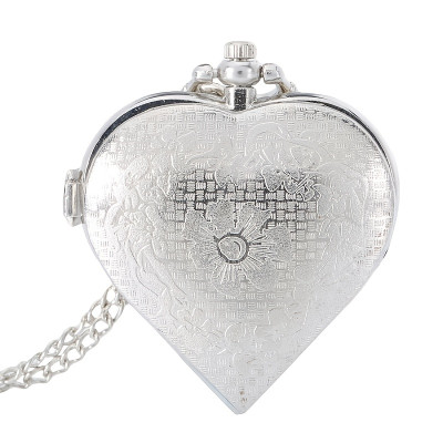 Heart-Shaped Pocket Watch Necklace - Vintage Elegance