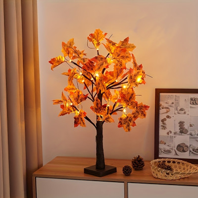 ​LED Maple Leaf Tree - Fall & Thanksgiving Tabletop Decor with Timer