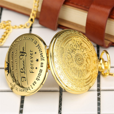 Engraved Pocket Watch for Daughter - Inspirational Message