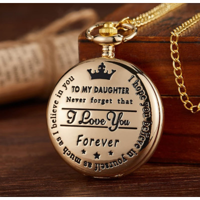 Engraved Pocket Watch for Daughter - Inspirational Message