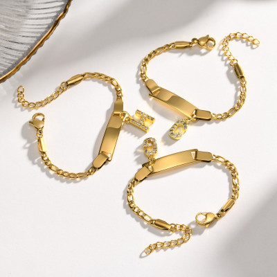 Personalized Nameplate Bracelet with Customizable Alphabet Charms