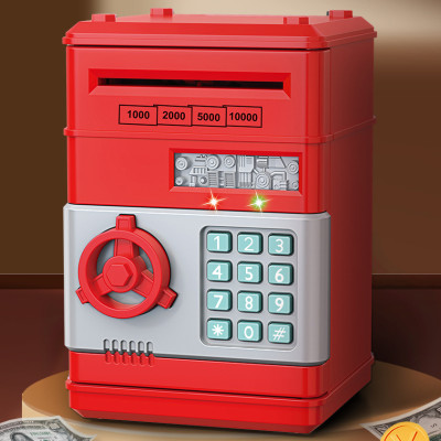 Electronic Password-Protected Money Safe Box with Automatic Bill Swallower