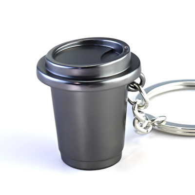 Engraved Coffee Cup Keychain - Personalized Coffee Lover Gift, Unique Keychain