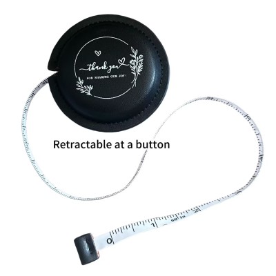 6-Pack Elegant Leather Thank-You Tape Measure – Wedding Favors, Bridal Gifts, 1.5m/59" Retractable, Premium Leather Case