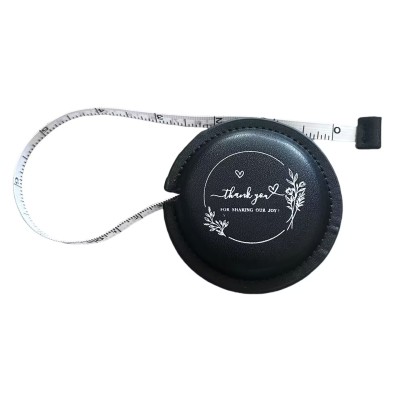 6-Pack Elegant Leather Thank-You Tape Measure – Wedding Favors, Bridal Gifts, 1.5m/59" Retractable, Premium Leather Case