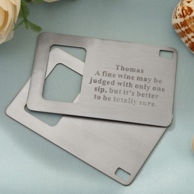 Laser-Engravable Stainless Steel Beer Opener – Credit Card Size, Customizable EDC Tool for Camping, Gifts