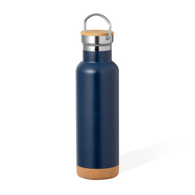 Custom Stainless Steel Thermos with Cork Base & Bamboo Lid