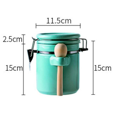 Ceramic Sealed Snack Storage Jar Container w/ Spoon Gift Set 1000ml