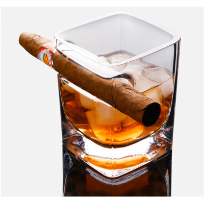 Cigar Glass - Double Old Fashioned Glass With Built-In Cigar Rest 320ML