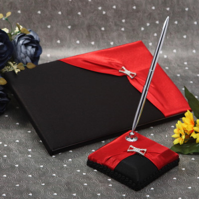 Midnight Rose Bridal Guest Book and Pen Set