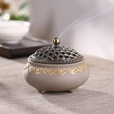 Oriental Ceramic Incense Burner Ash Catcher Bowl Incense Holder