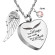 Memorial Gift for Her - Birthstone Cremation Heart Necklace for Ashes - Your Wings were Ready My Heart was Not