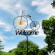 Rotating Bicycle Windmill Welcome Sign: Colorful Outdoor Decor