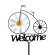 Rotating Bicycle Windmill Welcome Sign: Colorful Outdoor Decor
