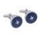 Button Up Navy Blue Cufflinks