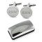Round Bordered Engraved Cufflinks
