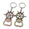 10 Pack Personalized Ship Wheel Bottle Opener Keychain