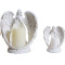 Guardian Angel Figurine Wings Angel Prayer Votive Candle Holder with Flamless LED Candle - 4/8 Hour Timer Function - Memorial Sympathy Gifts - Religous Inspirational Gifts