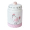 A Small Charming Hen Canister: Embossed Ceramic Biscuit Jar